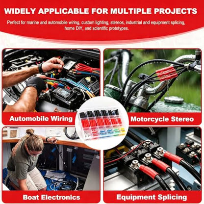 300 PCS Solder Seal Wire Connectors with 350W Mini Heat Gun Kit Overheat Protection Waterproof Heat Shrink Wire Connectors