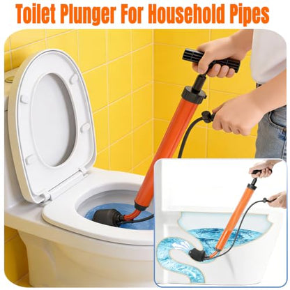 Manual Drain Unclogger High Pressure Toilet Plunger