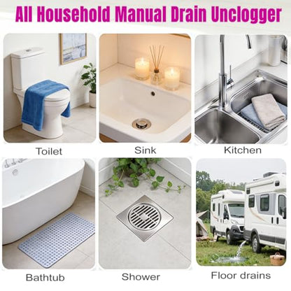 Manual Drain Unclogger (Purple)