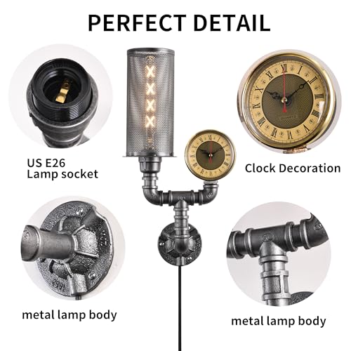 Plug in Vintage Steampunk Wall Sconce