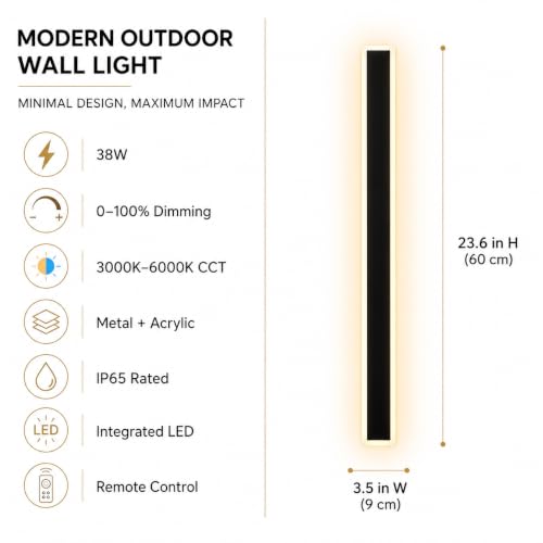 2 Pack Modern Outdoor Wall Lights