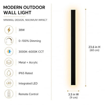 2 Pack Modern Outdoor Wall Lights
