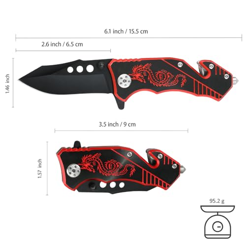 3.5" Aluminum Handle with Dragon Engraving