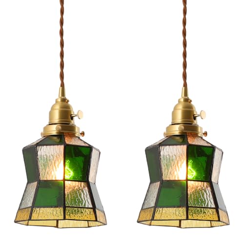 Pendant Light with Stained Glass Lmapshade