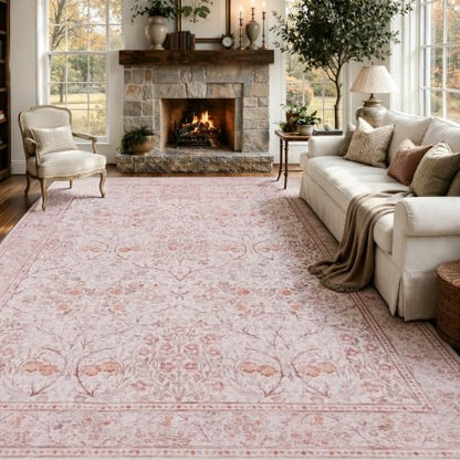 9x12 Area Rugs for Living Room (Blush Pink / 9' x 12' (Rectangular))