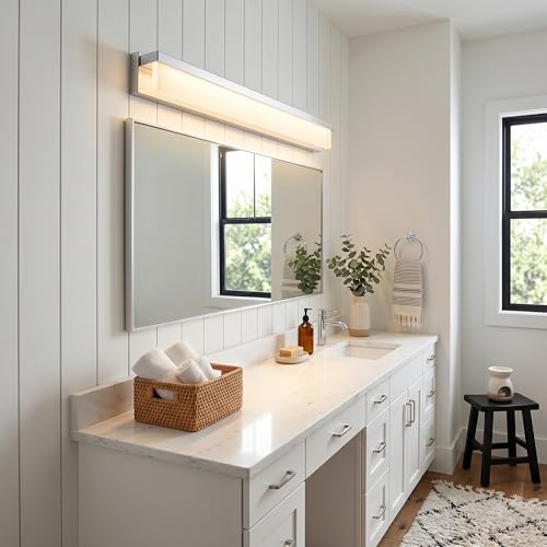 LED Bathroom Vanity Light Fixture Over Mirror Modern Rectangle Metal Lighting Bar 4000K Daylight Wall Sconce