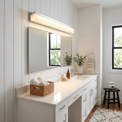 LED Bathroom Vanity Light Fixture Over Mirror Modern Rectangle Metal Lighting Bar 4000K Daylight Wall Sconce