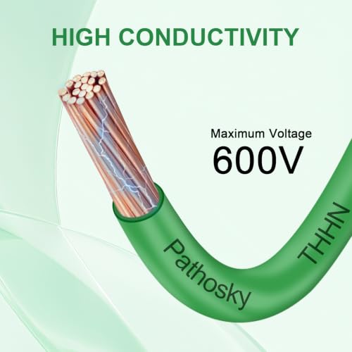 THHN Wire 10 Gauge 150FT Stranded Copper Electrical Building Wire 600V with Nylon Sheath & PVC Insulation (Green / 10AWG 150FT)