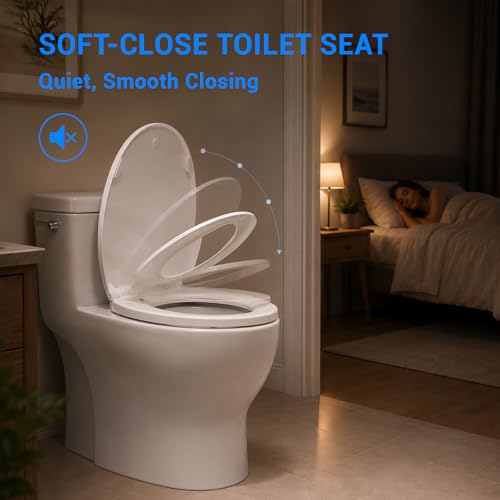 Round Toilet Seat with Toddler Seat Built In 16.5 Inch