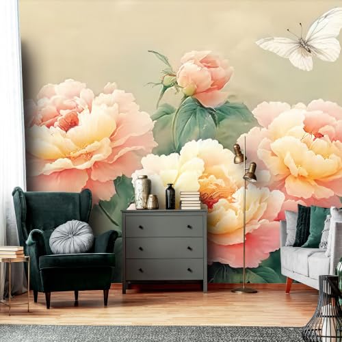 Poetic and Dreamlike Peony Flower Illustration Style self (SDY-28 / 177" x 114")