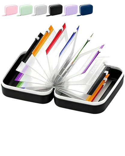 Waterproof Pill Organizer Pill Pouches for Travel 14 PCS Zippered Bags (Black)