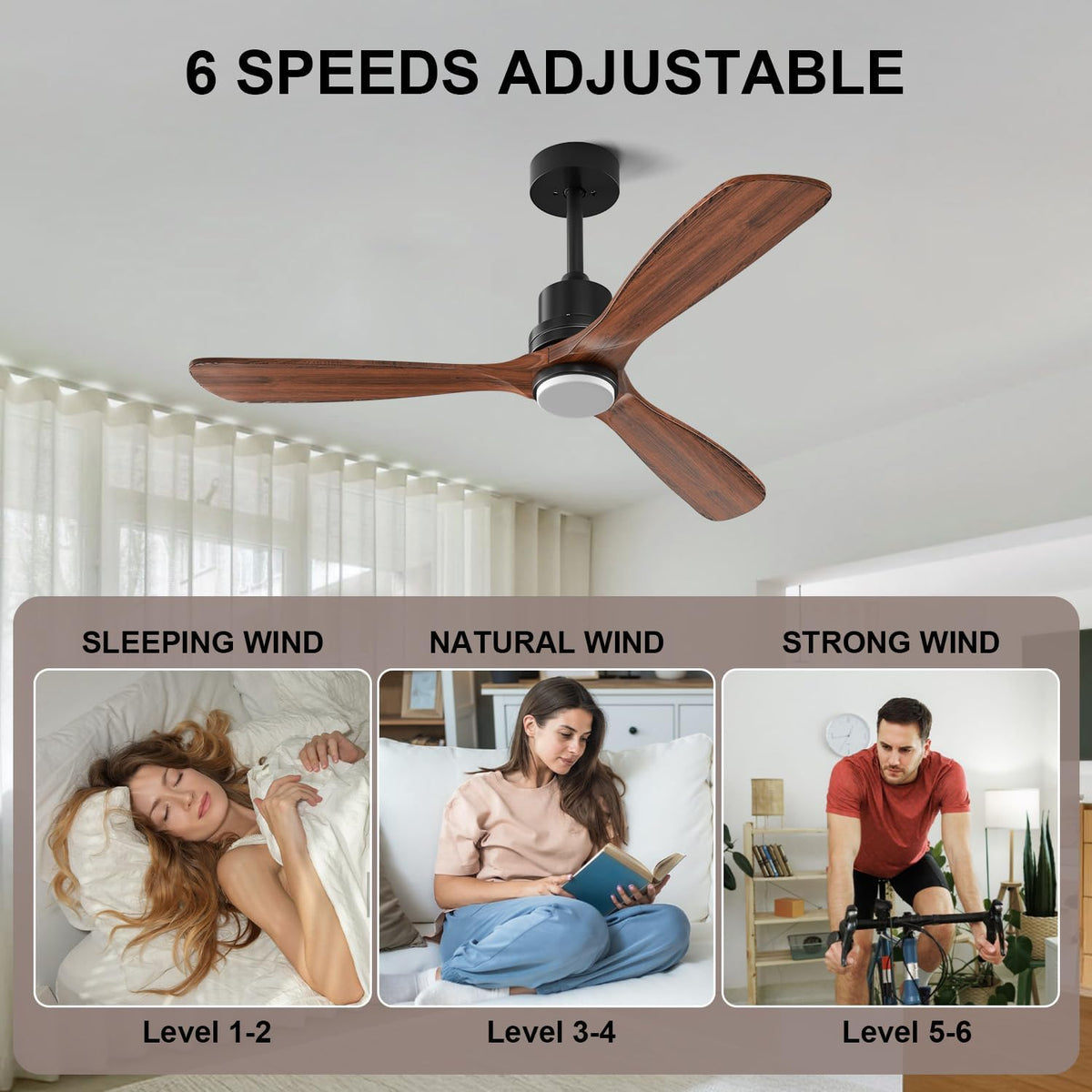 52 Inch Ceiling Fans with Lights and Remote Control (walnut brown / 52IN)