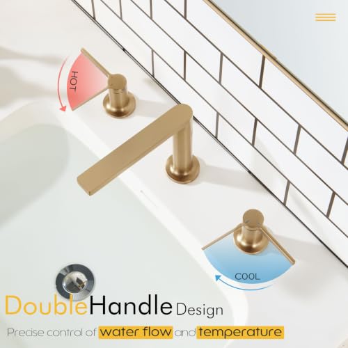 Bathroom Sink Faucet 3 Hole (Champagne Bronze / 1.2 GPM)