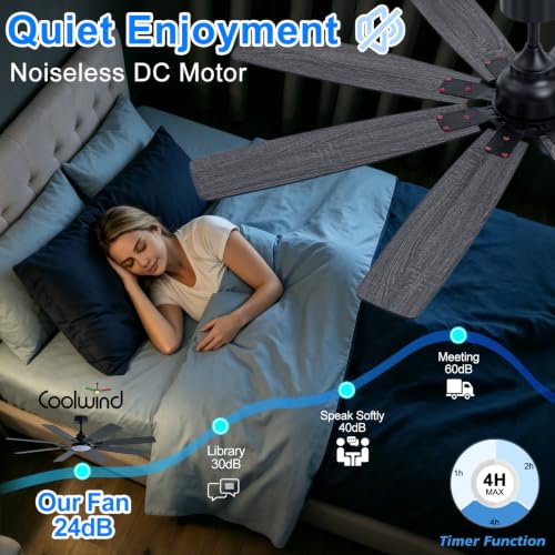 62in Large Black Ceiling Fan (Black SY88-62IN)