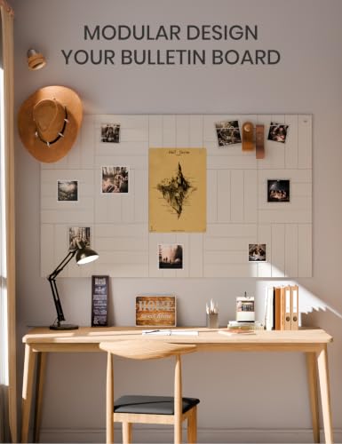 36" x 24" Large Felt Bulletin Board (Milky White / Bold-stripe 6-pack)