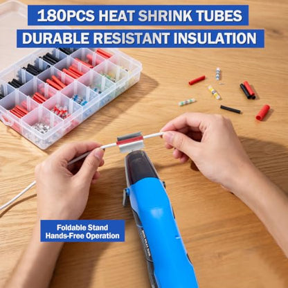 Mini Heat Gun Kit with 300 Heat Shrink PCS Solder Seal Wire Connectors