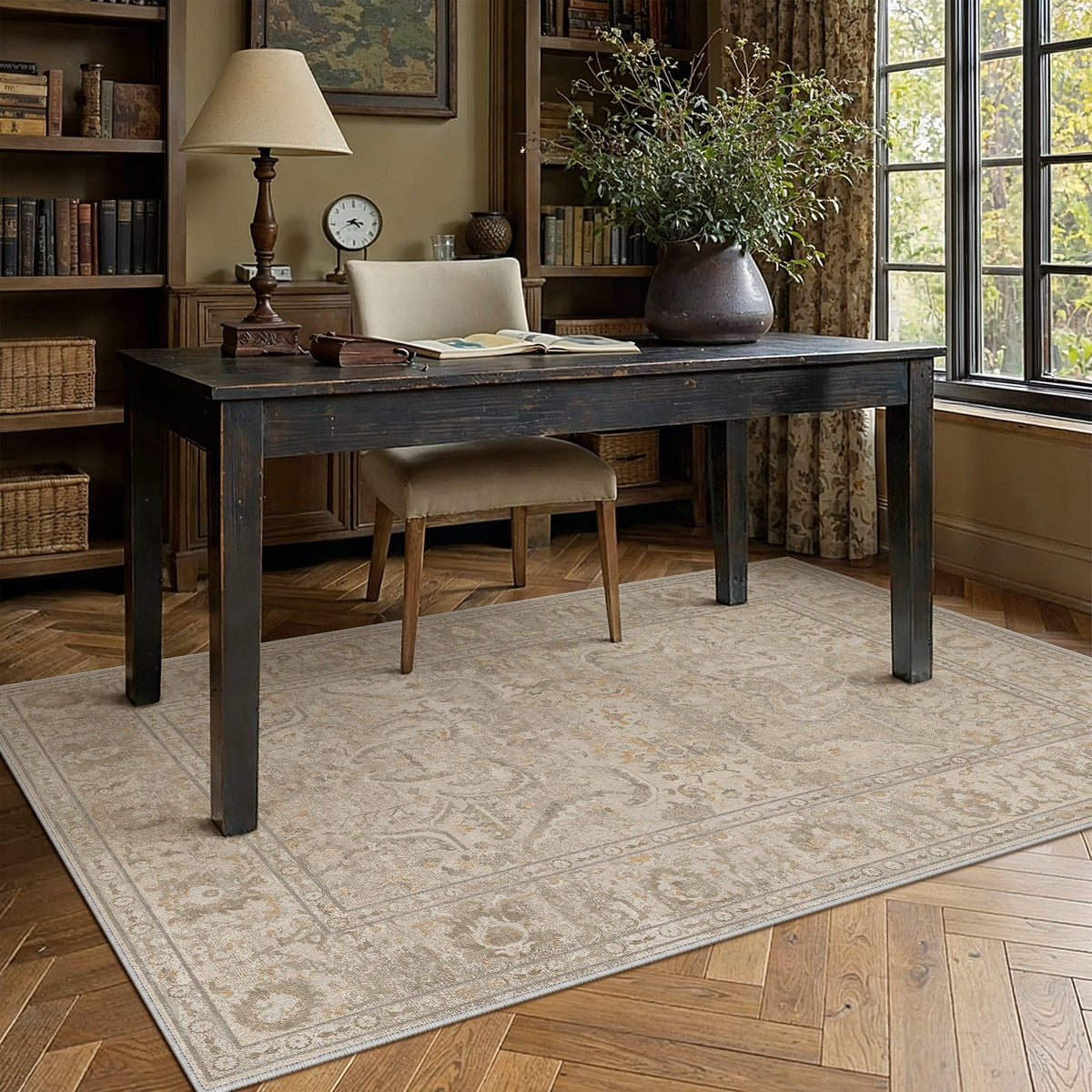 Area Rugs 3x5 Washable Rug Brown (Beige Brown / 3' x 5' (Rectangular))