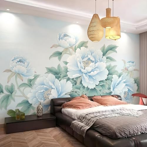 Blue Flower Cluster Realistic Style Landscape Mural Flower self (SDY-04 / 157" x 110")