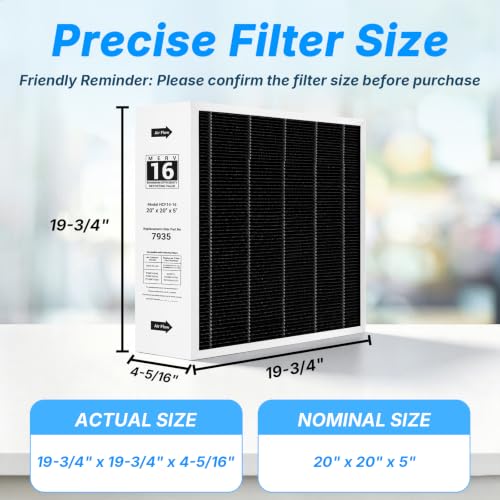 20x20x5 MERV 16 Air Filter Replacement for Lennox X7935 Honeywell FC100A1011 FC200E1011 Furnace Filter