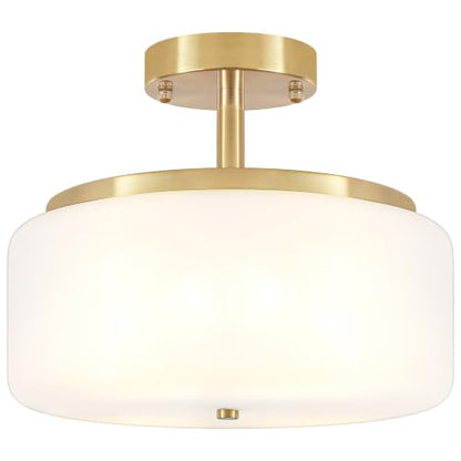 11.81" Modern Close to Ceiling Light Fixtures Industrial Glass Ceiling Lamp