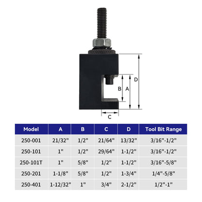 R) BXA Quick Change Turning Facing Lathe Tool Post Holder with 5/8" Slot 0250-0201 (BXA,5/8")
