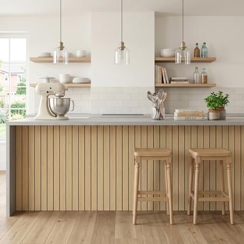 Faux Wood Peel and Stick Wall Paneling Roll