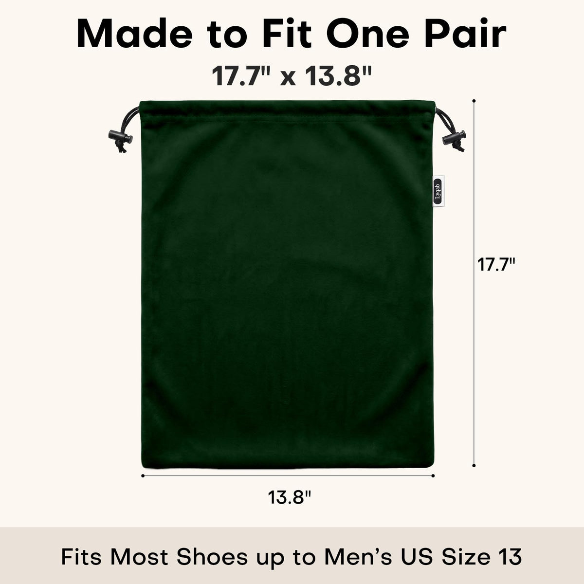 4 Pack Velvet Cloth Shoe Bags for Travel & Packing for Women & Men (Forest Green)