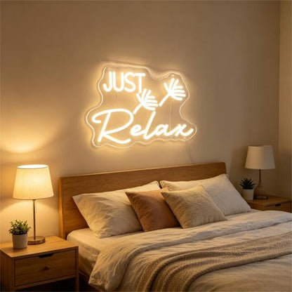 Just Relax Neon Sign LED Wall Decor (Relax-warm whte)