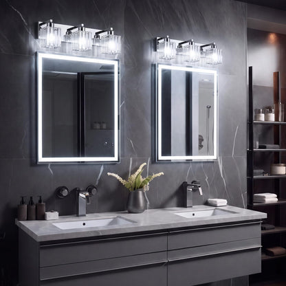 Modern Bathroom Vanity Light (Chrome & Square / 3-Light)