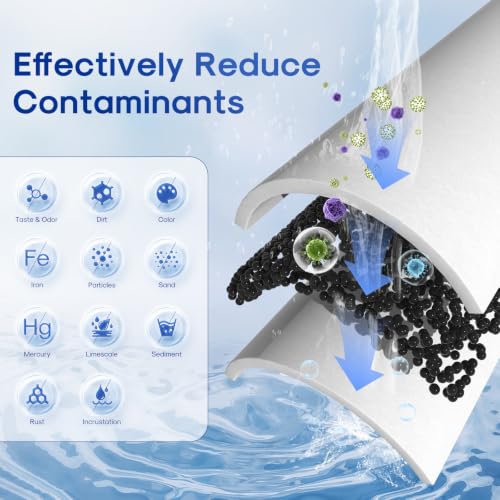 5 Micron 10" x 4.5" Whole House Sediment and Iron Manganese Resin Water Filter Compatible with GE FXHTC (PP Cotton + Iron Manganese Resin / 2 Count (Pack of 1))