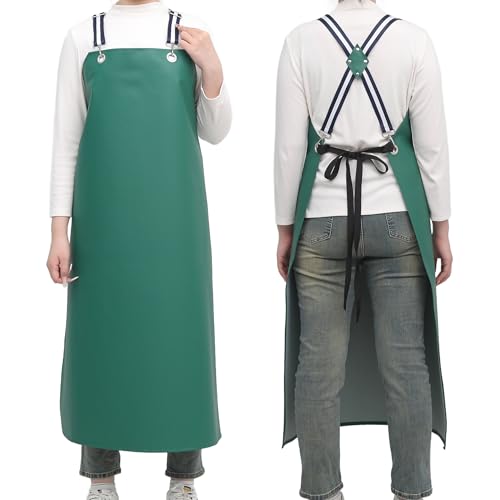 Thickened Rubber Waterproof Apron Adjustable Cross Type Chemical Resistant Heavy