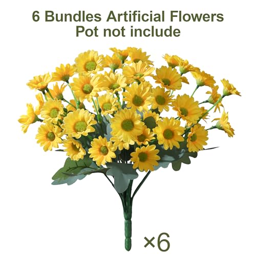 Artificial Mums for Outdoors Fall Decor (A-yellow / 10.6 inch)