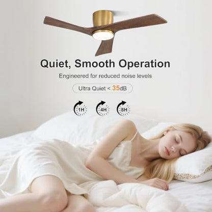 42 Inch Ceiling Fan with Light and Remote (Gold/Walnut / 42")