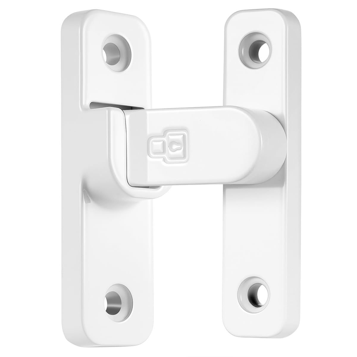 2 Pcs White 90 Degree Right Angle Barn Door Latches (White)