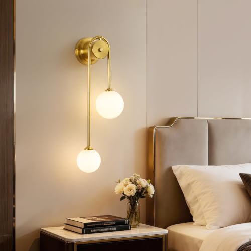 2 Light Milk White Glass Wall Sconce