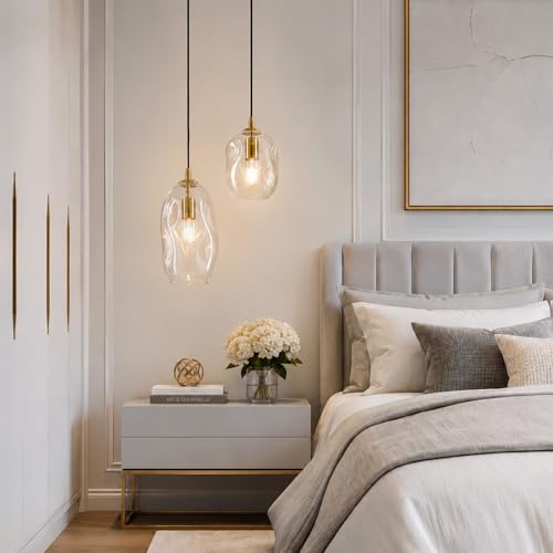 Gold Clear Organic Glass Pendant Lights