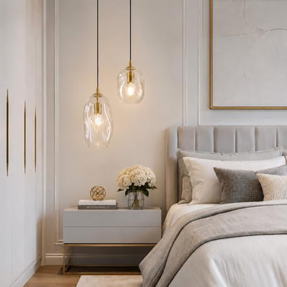 Gold Clear Organic Glass Pendant Lights