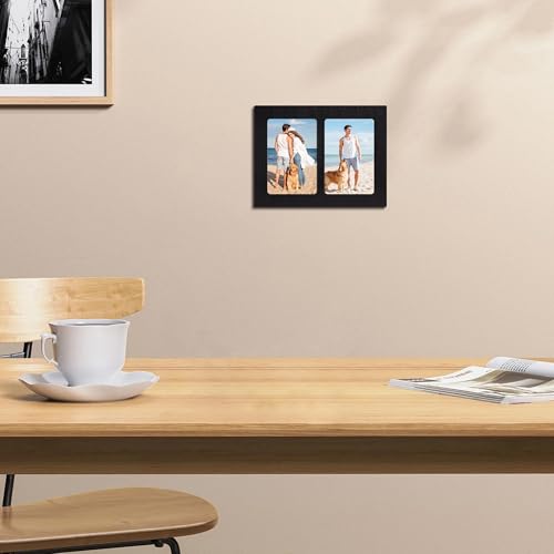 4x6 Picture Frame Collage Set of 2 (Rustic Black / 7.7x10in (2Pack))