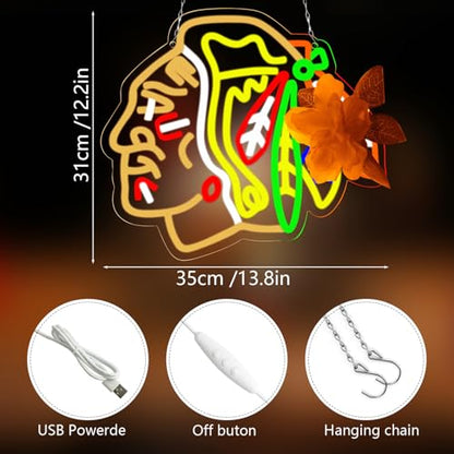 Ice hockey Neon Signs for Wall Decor Neon Lights for Bedroom Led Business Signs Suitable for Man Cave Bar Pub Restaurant Christmas Gift Art (Ice hockey 005)