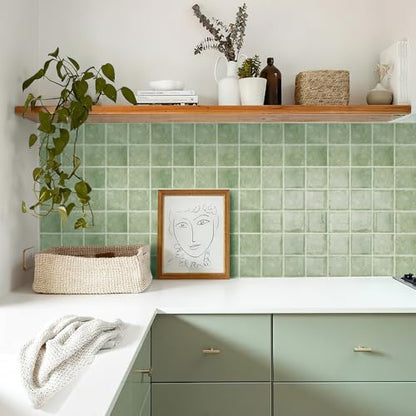 10 Sheet Zellige Look Peel and Stick Kitchen Backsplash