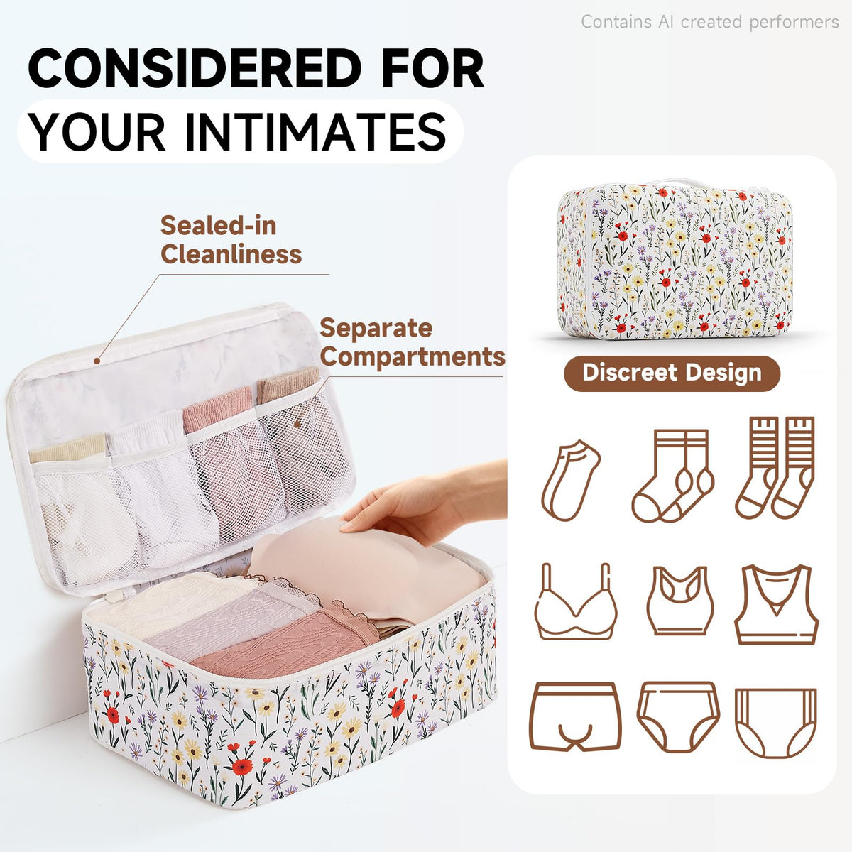 Packing Cubes for Travel (02 Flower)