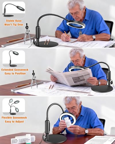 Magnifying Glass with Light and Stand