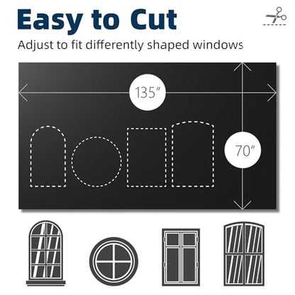 Portable Blackout Curtains 135"×70" (Black / 70"W x 135"L (Pack of 1))