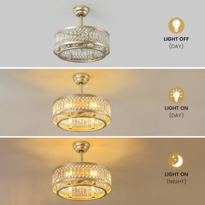 Gold Fandelier Ceiling Fans with Lights