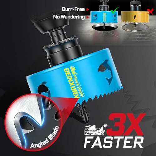 3-1/2 Inch(89mm) Hole Saw, 1PC HSS Bi-Metal Hole Saw Kit with Shark Tooth Hole Cutter for Wood,Drywall, PVC Boards and Thin Metal (1 PCS 3-1/2")