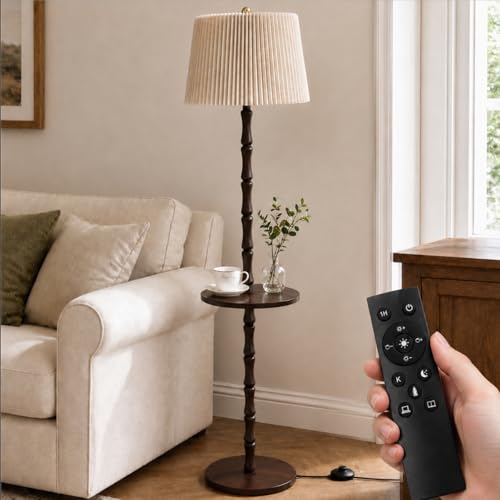 Real Wood Floor Lamp with Built