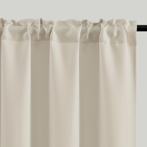 4 Panels Rod Pocket Blackout Window Curtains for Bedroom