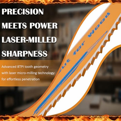 9" 8TPI HCS Reciprocating Saw Blade for Precision Plunge Cutting in Wood