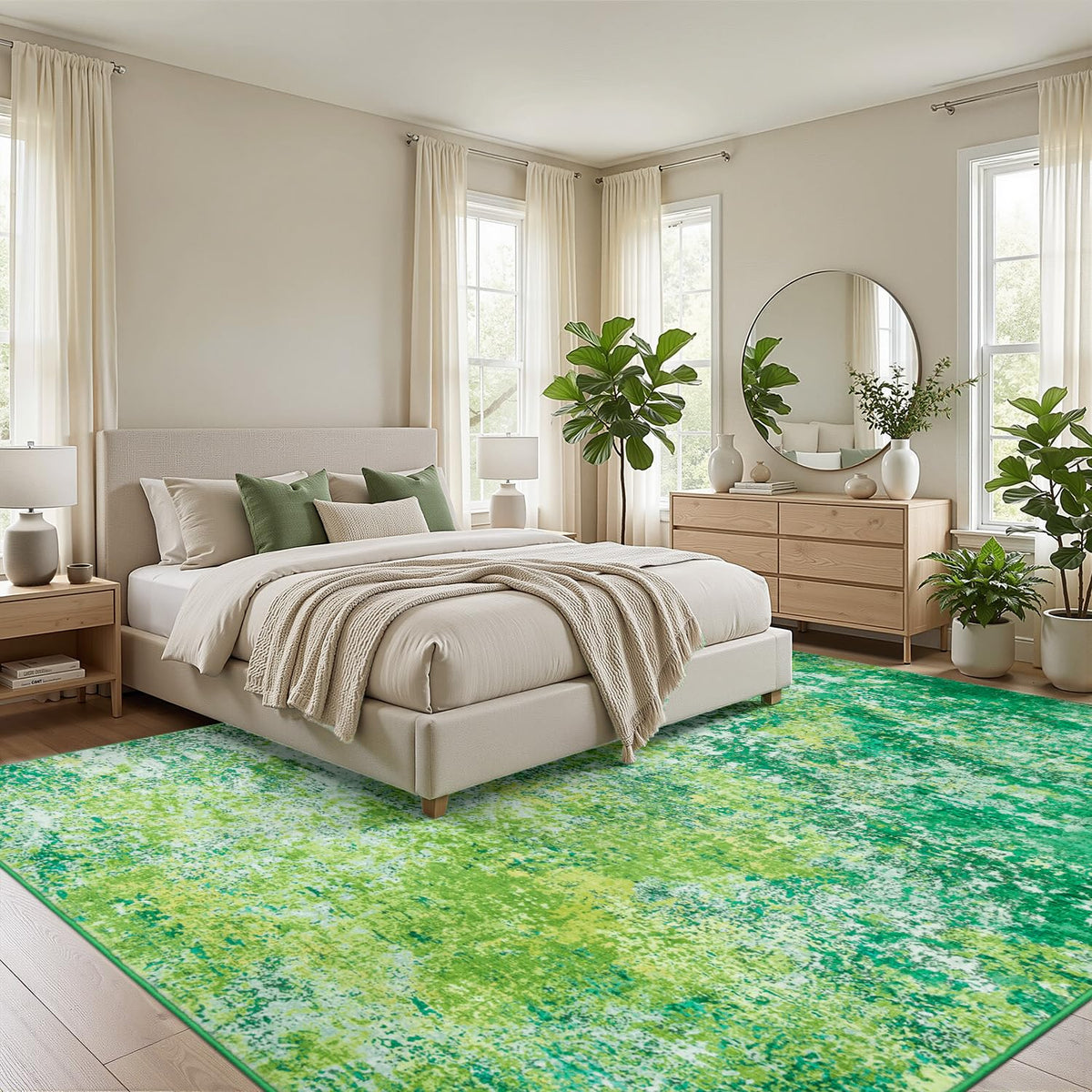 8x10 Green Area Rug for Living Room (Green / 8' x 10' (Rectangular))