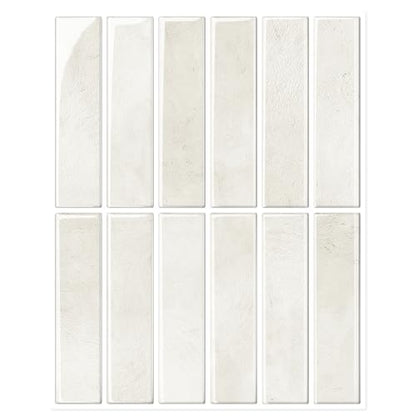 10 Sheet Peel and Stick Backsplash White Stick on Tile